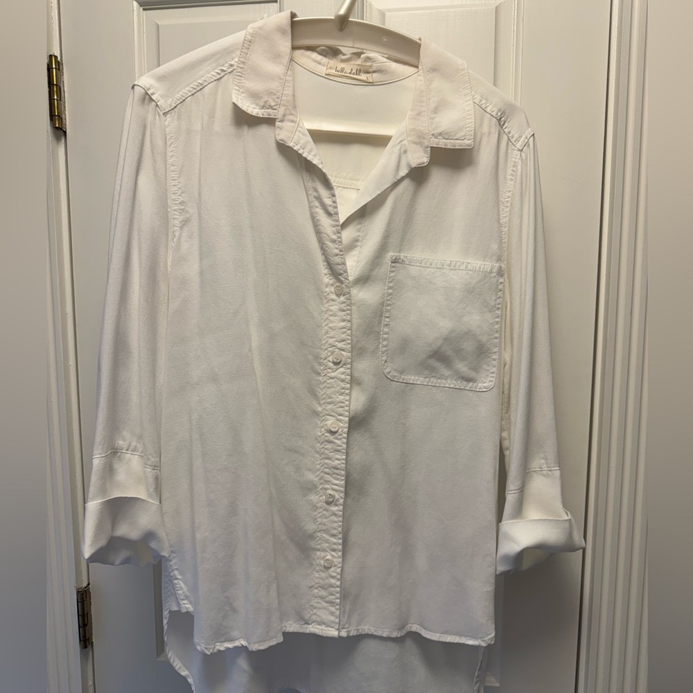Bella Dahl Shirt Tail White Button Down Shirt